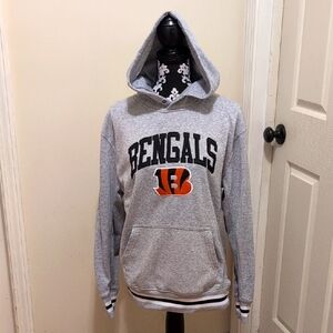 NFL Gray Bengals Hooded Sweatshirt, Size Medium